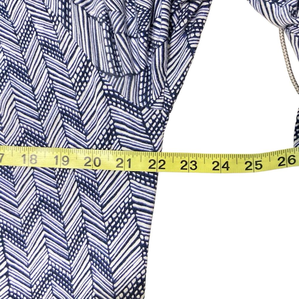 Daisy Fuentes Top Women's Size Large Blue White Loose/Baggy Long Sleeve Knit - Picture 5 of 9
